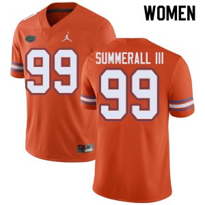 Womens Jordan Brand Lloyd Summerall III Orange Florida #99 Official Jerseys