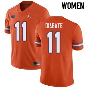 Women's Jordan Brand Mohamoud Diabate Orange UF #11 NCAA Jersey