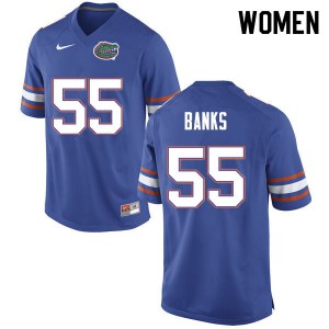 Women Noah Banks Blue Florida Gators #55 Embroidery Jersey