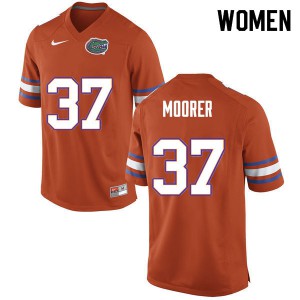 Women Patrick Moorer Orange Florida #37 Football Jersey