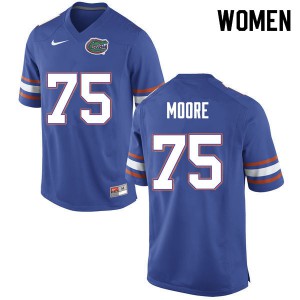 Women T.J. Moore Blue Florida #75 NCAA Jerseys