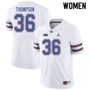 Women's Jordan Brand Trey Thompson White UF #36 Alumni Jersey