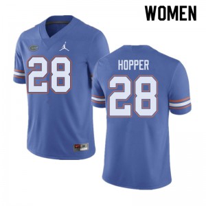 Women Jordan Brand Ty'Ron Hopper Blue Florida Gators #28 Embroidery Jerseys