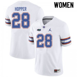 Women Jordan Brand Ty'Ron Hopper White Florida #28 College Jerseys