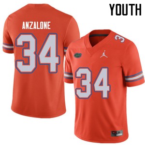 Youth Jordan Brand Alex Anzalone Orange UF #34 NCAA Jersey