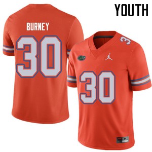 Youth Jordan Brand Amari Burney Orange Florida #30 NCAA Jerseys
