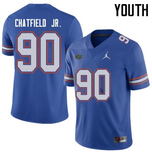 Youth Jordan Brand Andrew Chatfield Jr. Royal Florida Gators #90 Official Jerseys
