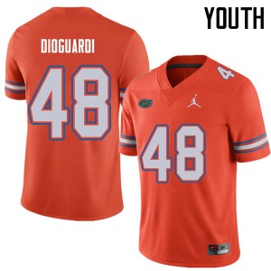 Youth Jordan Brand Brett DioGuardi Orange Florida #48 High School Jerseys