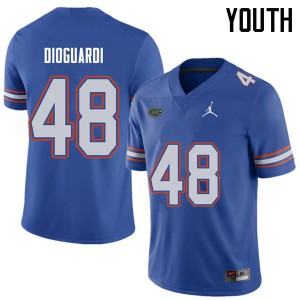 Youth Jordan Brand Brett DioGuardi Royal Florida #48 Football Jerseys