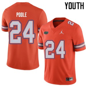 Youth Jordan Brand Brian Poole Orange Florida #24 Embroidery Jersey