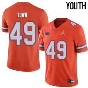 Youth Jordan Brand Cameron Town Orange Florida #49 Football Jerseys