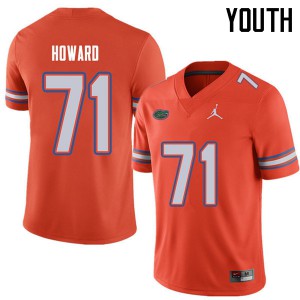 Youth Jordan Brand Chris Howard Orange University of Florida #71 Stitched Jerseys