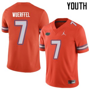 Youth Jordan Brand Danny Wuerffel Orange Florida #7 Stitch Jersey