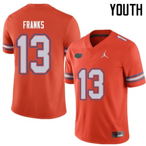 Youth Jordan Brand Feleipe Franks Orange Florida Gators #13 Embroidery Jerseys