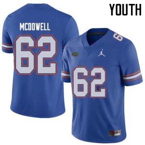 Youth Jordan Brand Griffin McDowell Royal Florida #62 Stitch Jerseys