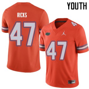 Youth Jordan Brand Isaac Ricks Orange University of Florida #47 NCAA Jersey
