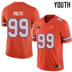 Youth Jordan Brand Jachai Polite Orange Florida #99 University Jerseys
