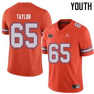 Youth Jordan Brand Jawaan Taylor Orange University of Florida #65 Stitch Jersey