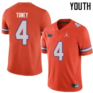 Youth Jordan Brand Kadarius Toney Orange Florida Gators #4 University Jerseys