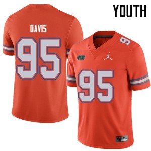Youth Jordan Brand Keivonnis Davis Orange UF #95 Stitch Jerseys