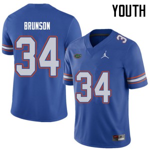 Youth Jordan Brand Lacedrick Brunson Royal Florida #34 High School Jerseys