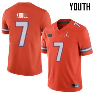 Youth Jordan Brand Lucas Krull Orange UF #7 Player Jersey