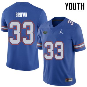 Youth Jordan Brand Mack Brown Royal Florida #33 College Jersey