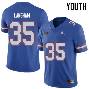 Youth Jordan Brand Malik Langham Royal Florida #35 Football Jerseys