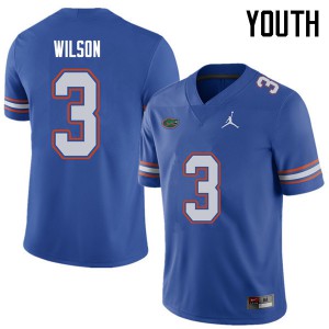 Youth Jordan Brand Marco Wilson Royal Florida #3 Football Jersey