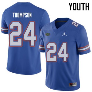 Youth Jordan Brand Mark Thompson Royal Florida #24 University Jersey