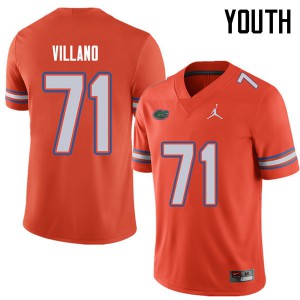 Youth Jordan Brand Nick Villano Orange University of Florida #71 College Jersey