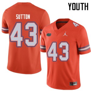 Youth Jordan Brand Nicolas Sutton Orange Florida #43 Stitch Jersey