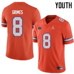 Youth Jordan Brand Trevon Grimes Orange Florida #8 University Jerseys
