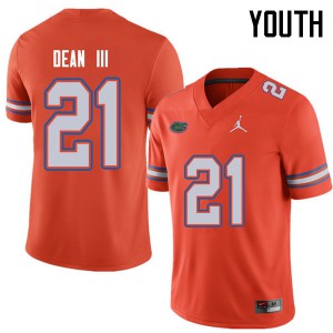 Youth Jordan Brand Trey Dean III Orange Florida Gators #21 Embroidery Jersey