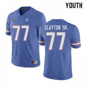Youth Jordan Brand Antonneous Clayton Sr. Blue Florida #77 College Jersey