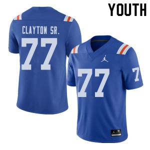 Youth Jordan Brand Antonneous Clayton Sr. Royal University of Florida #77 Throwback Alternate Player Jerseys