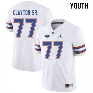 Youth Jordan Brand Antonneous Clayton Sr. White Florida #77 Stitch Jersey