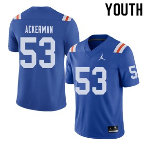 Youth Jordan Brand Brendan Ackerman Royal UF #53 Throwback Alternate Stitch Jerseys