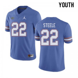 Youth Jordan Brand Chris Steele Blue UF #22 Football Jersey