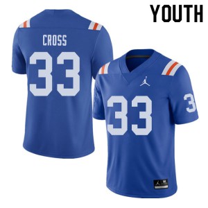 Youth Jordan Brand Daniel Cross Royal University of Florida #33 Throwback Alternate Official Jerseys