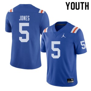 Youth Jordan Brand Emory Jones Royal Florida #5 Throwback Alternate Official Jersey