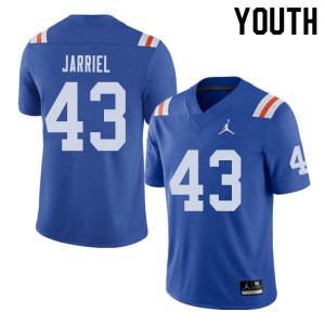 Youth Jordan Brand Glenn Jarriel Royal Florida #43 Throwback Alternate Official Jersey