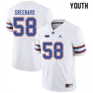 Youth Jordan Brand Jonathan Greenard White Florida #58 Football Jerseys