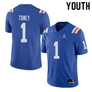 Youth Jordan Brand Kadarius Toney Royal University of Florida #1 Throwback Alternate University Jerseys