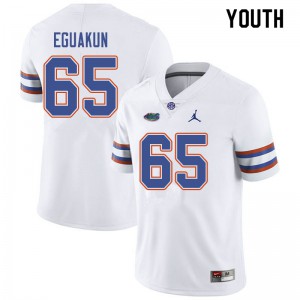 Youth Jordan Brand Kingsley Eguakun White Florida #65 Stitched Jerseys