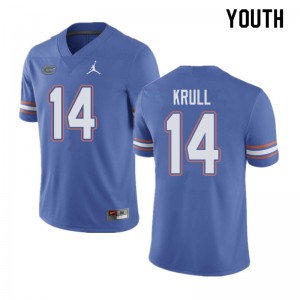 Youth Jordan Brand Lucas Krull Blue UF #14 Official Jerseys