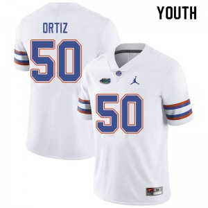 Youth Jordan Brand Marco Ortiz White University of Florida #50 Player Jerseys