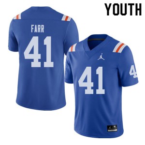 Youth Jordan Brand Ryan Farr Royal Florida Gators #41 Throwback Alternate NCAA Jerseys