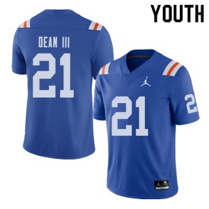 Youth Jordan Brand Trey Dean III Royal UF #21 Throwback Alternate Football Jerseys