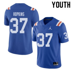 Youth Jordan Brand Tyriek Hopkins Royal University of Florida #37 Throwback Alternate Stitch Jersey